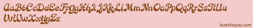 Rose Katrinah Italic Font – Brown Fonts on Pink Background