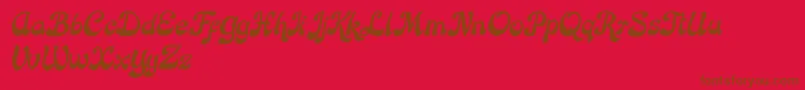 フォントRose Katrinah Italic – 赤い背景に茶色の文字