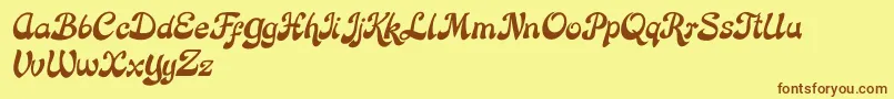 Fonte Rose Katrinah Italic – fontes marrons em um fundo amarelo