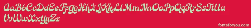 Rose Katrinah Italic Font – Green Fonts on Red Background