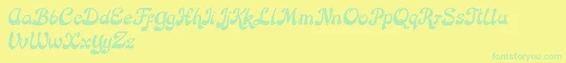 Rose Katrinah Italic Font – Green Fonts on Yellow Background