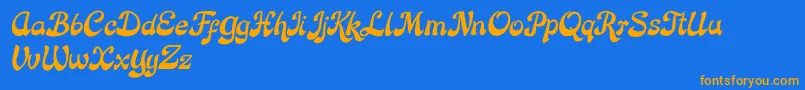 Rose Katrinah Italic Font – Orange Fonts on Blue Background