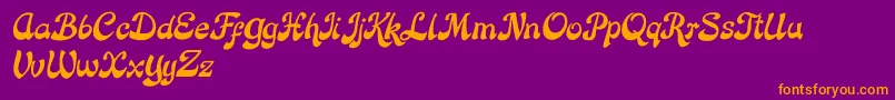 フォントRose Katrinah Italic – 紫色の背景にオレンジのフォント