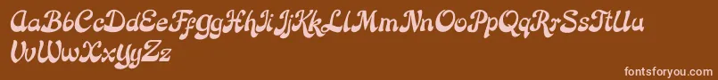 Rose Katrinah Italic Font – Pink Fonts on Brown Background