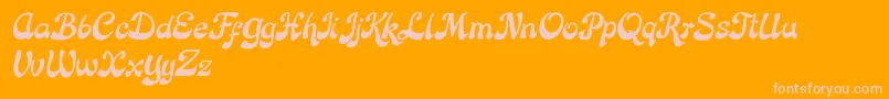 Rose Katrinah Italic Font – Pink Fonts on Orange Background