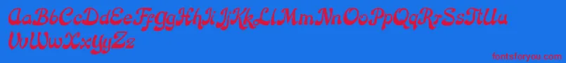 Rose Katrinah Italic-Schriftart – Rote Schriften auf blauem Hintergrund