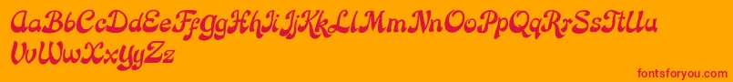 Czcionka Rose Katrinah Italic – czerwone czcionki na pomarańczowym tle