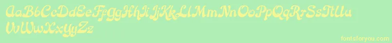 Шрифт Rose Katrinah Italic – жёлтые шрифты на зелёном фоне