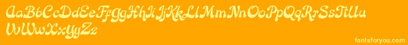 Rose Katrinah Italic Font – Yellow Fonts on Orange Background