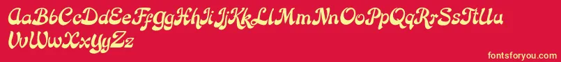 Rose Katrinah Italic Font – Yellow Fonts on Red Background