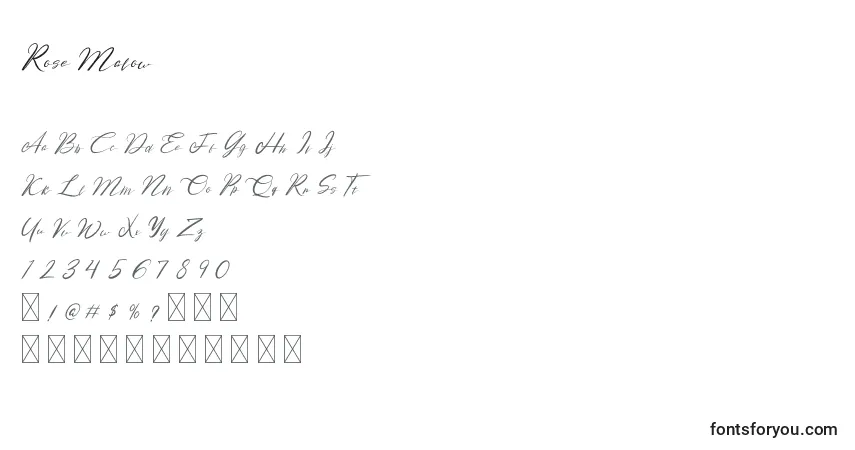 Шрифт Rose Malow – алфавит, цифры, специальные символы