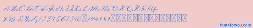 Rose Malow Font – Blue Fonts on Pink Background