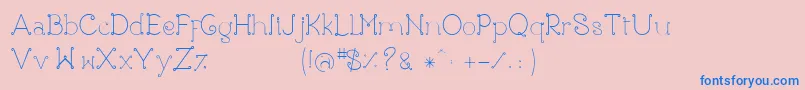 Rose Font – Blue Fonts on Pink Background