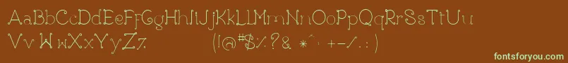 Rose Font – Green Fonts on Brown Background
