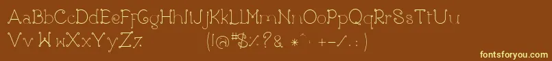 Rose-fontti – keltaiset fontit ruskealla taustalla