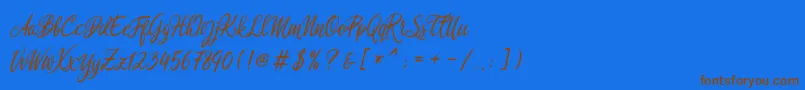 Rosedita freedemo Font – Brown Fonts on Blue Background