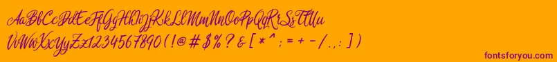 Rosedita freedemo Font – Purple Fonts on Orange Background