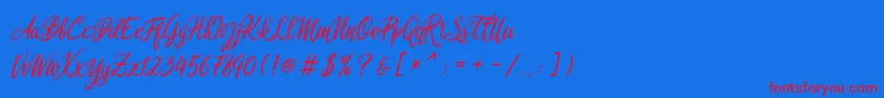 Rosedita freedemo Font – Red Fonts on Blue Background