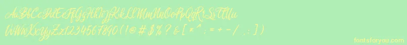 Rosedita freedemo Font – Yellow Fonts on Green Background