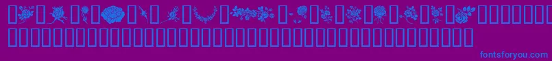 Rosegarden-Schriftart – Blaue Schriften auf violettem Hintergrund