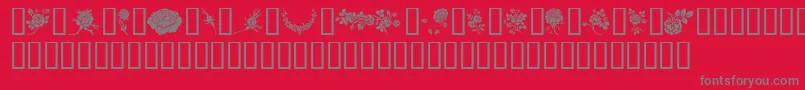 Rosegarden Font – Gray Fonts on Red Background