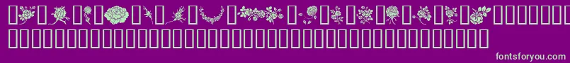 Fonte Rosegarden – fontes verdes em um fundo violeta