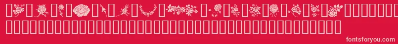 Rosegarden Font – Pink Fonts on Red Background