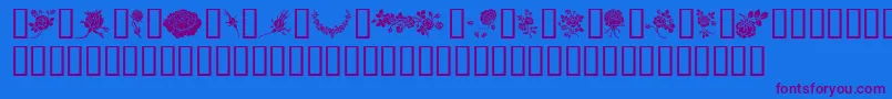 Rosegarden-Schriftart – Violette Schriften auf blauem Hintergrund