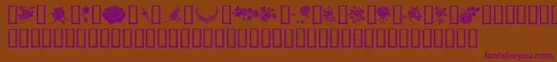 フォントRosegarden – 紫色のフォント、茶色の背景
