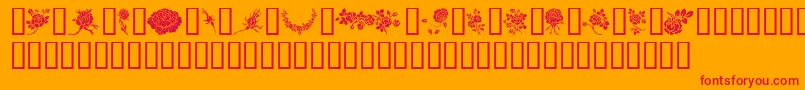 Rosegarden-Schriftart – Rote Schriften auf orangefarbenem Hintergrund