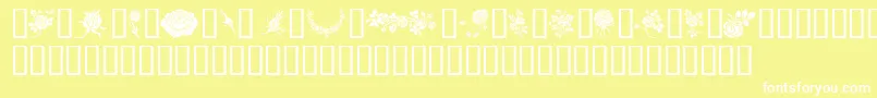Czcionka Rosegarden – białe czcionki na żółtym tle