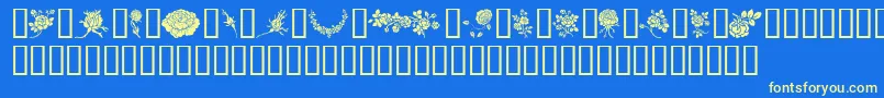 Czcionka Rosegarden – żółte czcionki na niebieskim tle