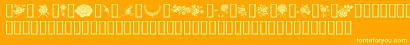 Czcionka Rosegarden – żółte czcionki na pomarańczowym tle