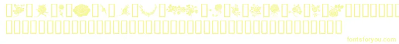 Fonte Rosegarden – fontes amarelas em um fundo branco