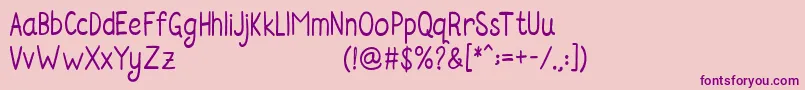 Rosella Sans Font – Purple Fonts on Pink Background