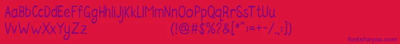 Rosella Sans Font – Purple Fonts on Red Background