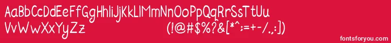 フォントRosella Sans – 赤い背景に白い文字