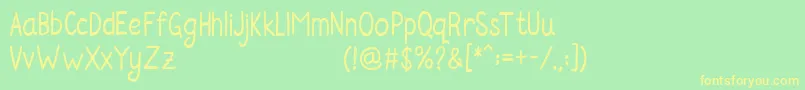 Rosella Sans Font – Yellow Fonts on Green Background
