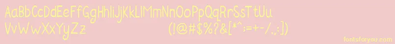 Rosella Sans Font – Yellow Fonts on Pink Background