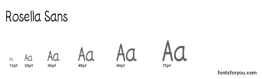 Größen der Schriftart Rosella Sans