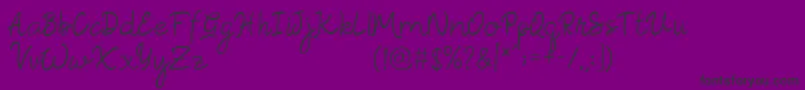 Rosella Script-Schriftart – Schwarze Schriften auf violettem Hintergrund