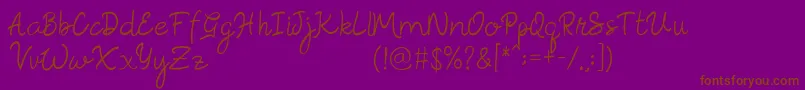 Шрифт Rosella Script – коричневые шрифты на фиолетовом фоне