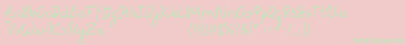 Rosella Script-fontti – vihreät fontit vaaleanpunaisella taustalla