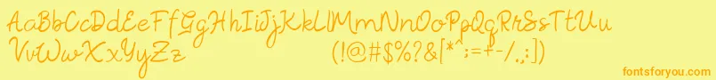 Rosella Script Font – Orange Fonts on Yellow Background