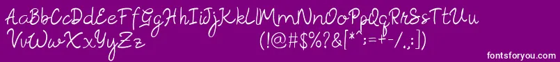 Rosella Script Font – White Fonts on Purple Background