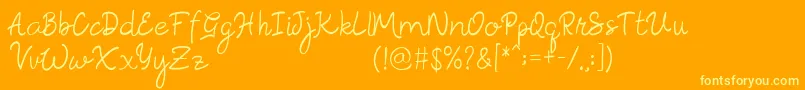 Rosella Script Font – Yellow Fonts on Orange Background