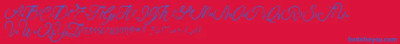 Rosella Font – Blue Fonts on Red Background
