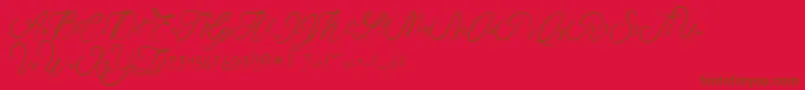 Rosella Font – Brown Fonts on Red Background