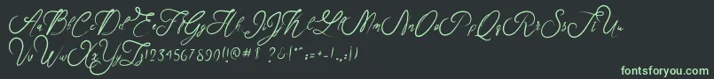 Rosella Font – Green Fonts on Black Background