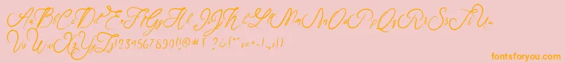 Rosella Font – Orange Fonts on Pink Background